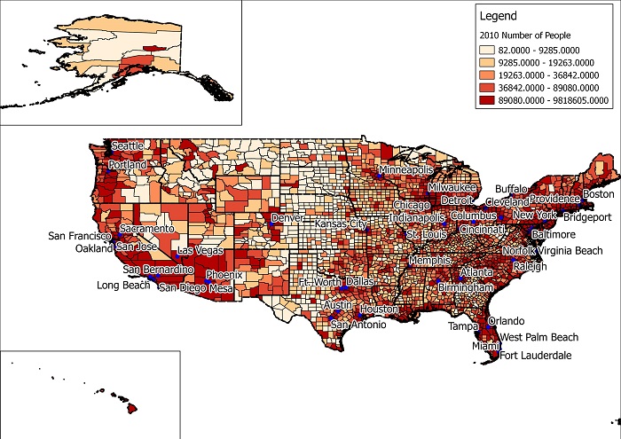 How To Create A Population Map Of The Us Using Qgis Gis Map Design ...